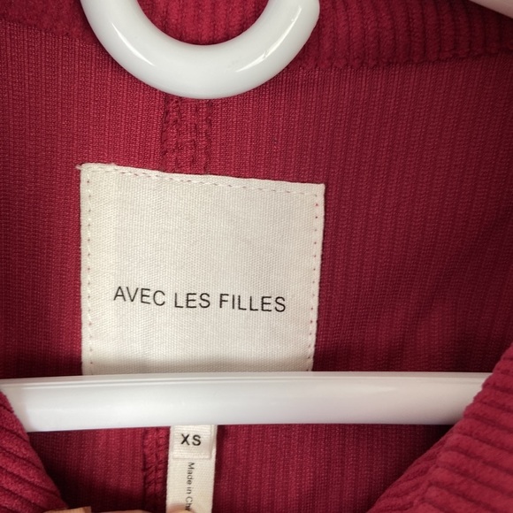 Avec Les Filles Anthropologie Red Corduroy Jacket Women's XS Cropped Cottagecore - Picture 6 of 11